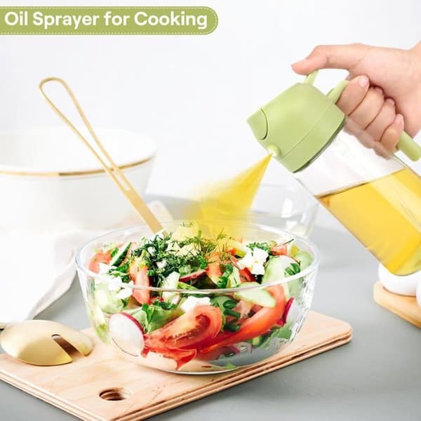 470 ml oliesprøjte og dispenser 2 i 1, olivenoliedispenser, køkkenoliesprøjte i glas [A1]