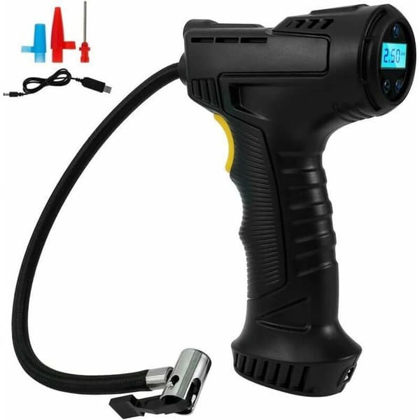 Däckpump - YYV - 120W-modell - 2000mAh batteri - LED digital mätare - Bärbar