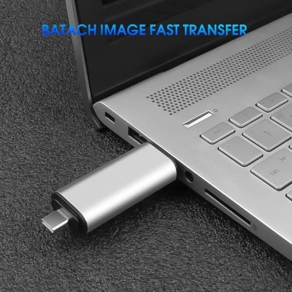 Ny bärbar 3-i-1 OTG Typ C USB 3.0 USB A Micro USB Combo 2-plats TF SD-kortläsare för smartphone PC [BECD537]