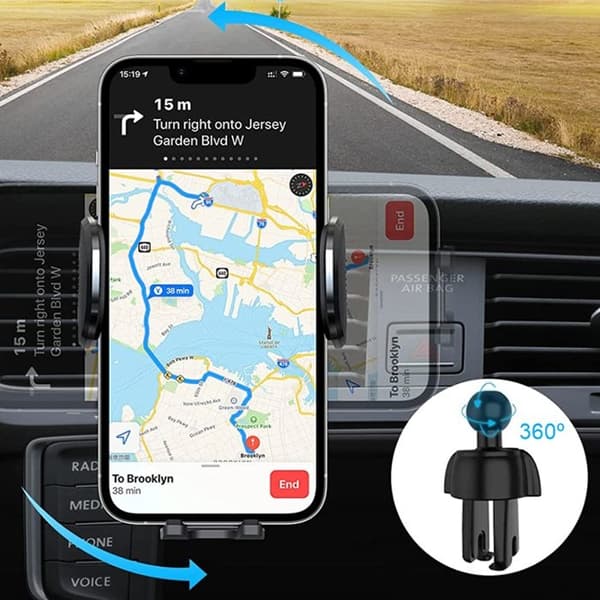 Universell bilholder for luftventilasjon til mobiltelefon