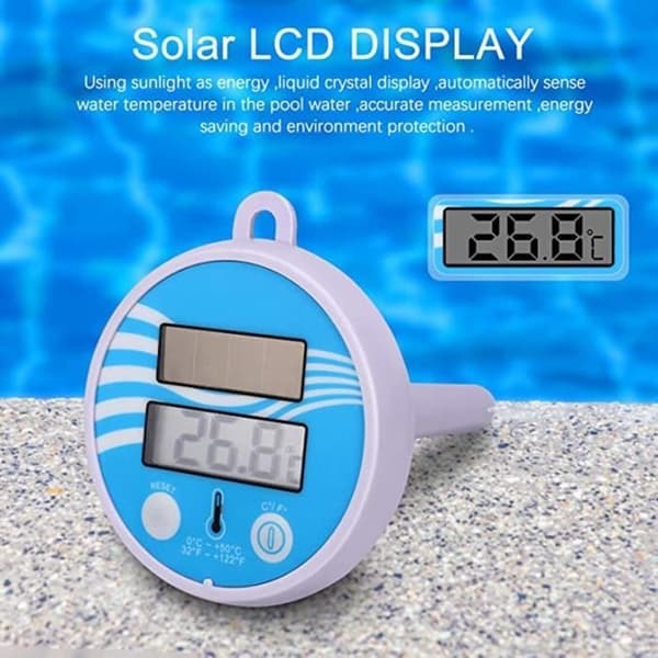 Soldrevet digitalt pooltermometer, holdbart, antioxiderende, langtidsholdbart, ubrydeligt