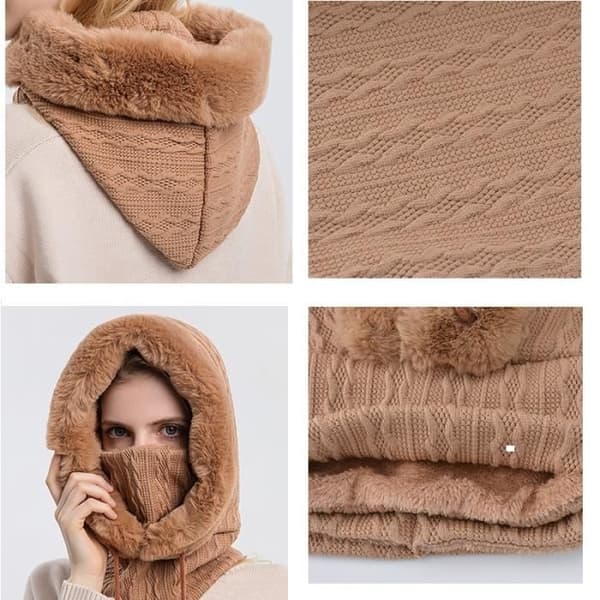 (Gul-khaki) Dam Vinterbalaklava - LEOCLOTHO - Elastisk halsvärmare - Gul - Polyester