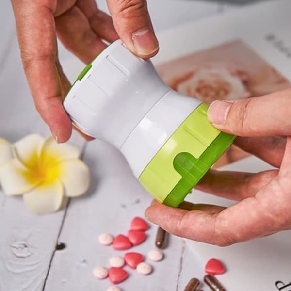 Zerone medicinknuser bærbar tabletkværn opbevaringstaske