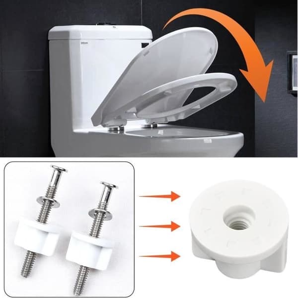 Toalettsetefester - Universal - 8 deler - Robust plast - Rustfritt stål - M6-skruer