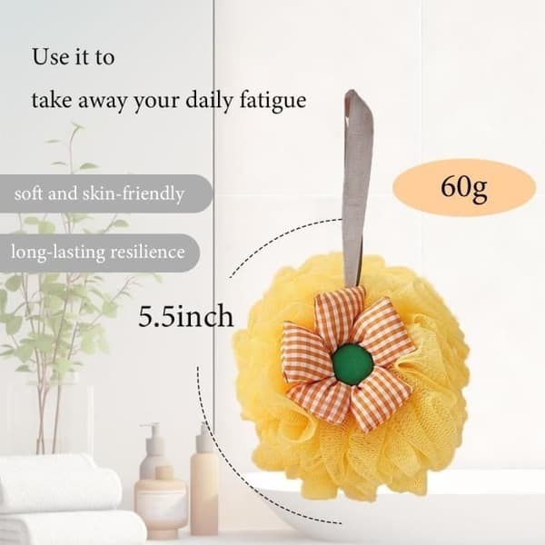 stk. dusjblomst, dusjsvamp, luffa, dusjpuff, flerfarget eksfolierende dusjpuff