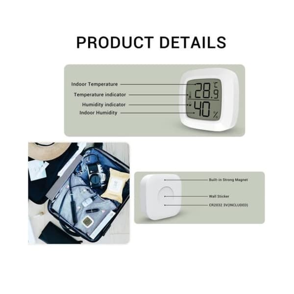 Inomhustermometer - Ej specificerad - Mini - 10s snabb kylning - Noggrann hygrometer - 4 stycken