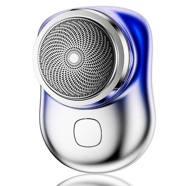 Bärbar elektrisk rakapparat, silver/blå