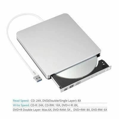 Ekstern USB CD/DVD-stasjon/brenner kompatibel med Apple MacBook Pro/Air/Mac mini