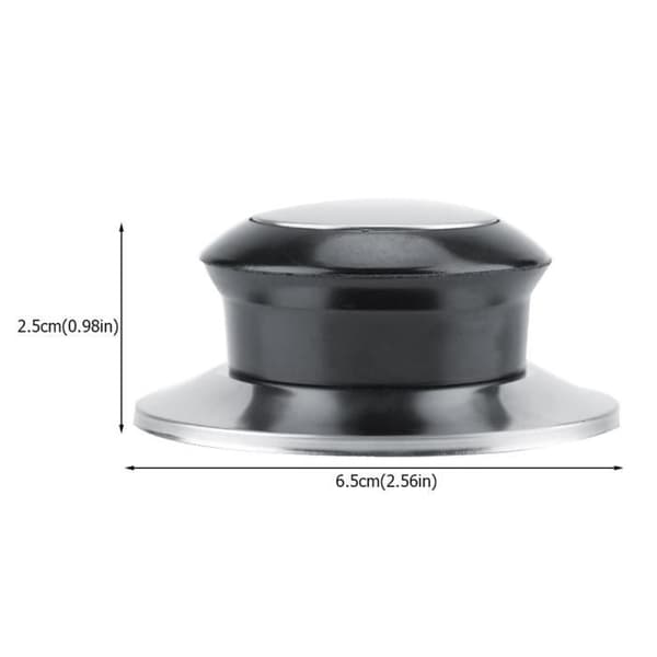 (sort og sølv) Lågknapper - ZERODIS - HB021 - Ergonomisk - Varmebestandig - 5 stk.