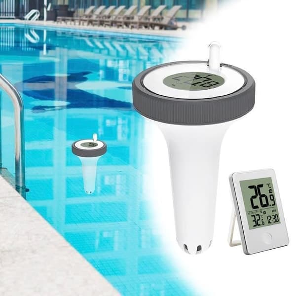 Trådlös flytande inomhus- och utomhustermometer, flytande pooltermometer, digital pooltermometer [659]