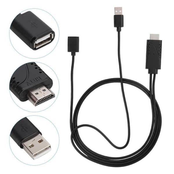 1 USB till HDTV HDMI-adapter TV USB-kabel för iPhone Android