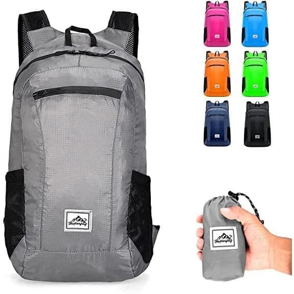 (Grå) Vandrerygsæk - Grå - Sammenfoldelig - Ultralet 20L - Vandtæt - Unisex