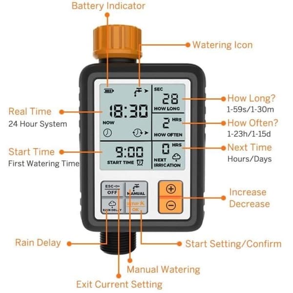 Vandingstimer Havehane Programmerbar Digital Automatisk Slangehane Sprinkler Timer Controller
