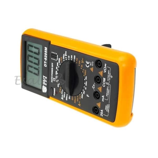 (Gul og svart) Digital LCD-multimeter AC/DC voltmeter amperemeter ohmmeter volt motstand strøm