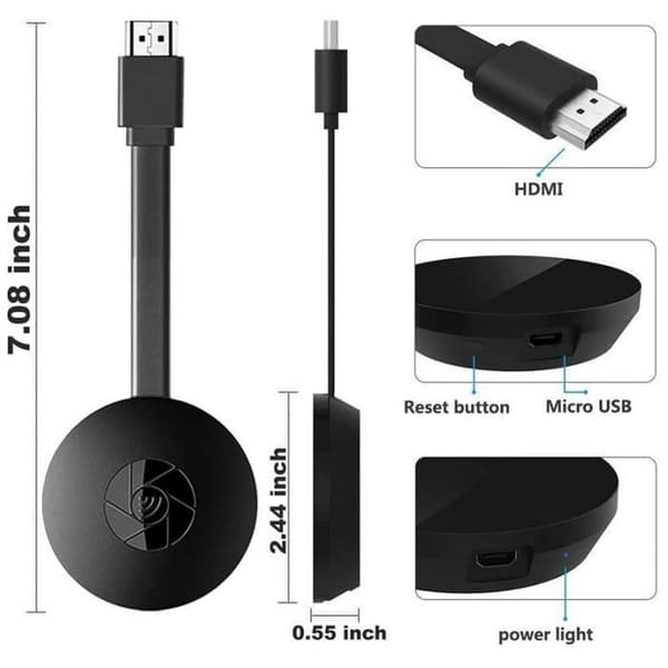 TV Digital HDMI Mediestreamer Video til Google Chromecast 2 Sort