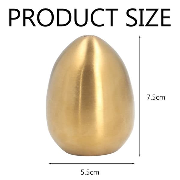 Eggkrydderbøsse - Rustfritt stål - Eggform - 5,5 cm - 7,5 cm - Gull
