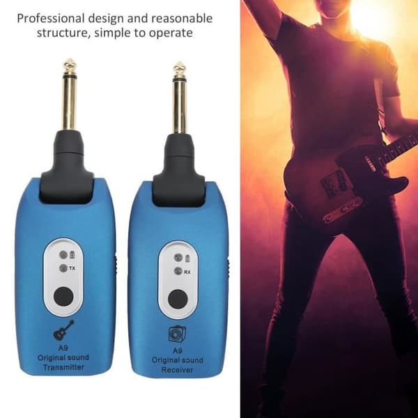 Trådløst gitarsystem Gitarsender/mottaker A9 2,4 GHz trådløst system USB-kabel Instrumenttilbehør