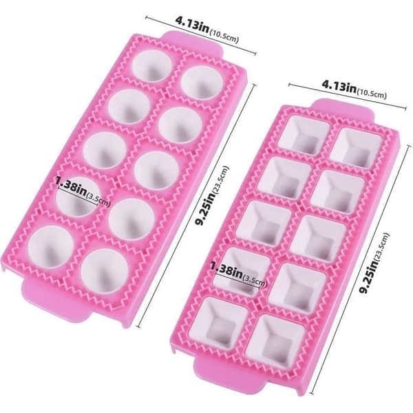Ravioliformar - Ospecificerade - 2 st - Plast - 10 hål - Rosa