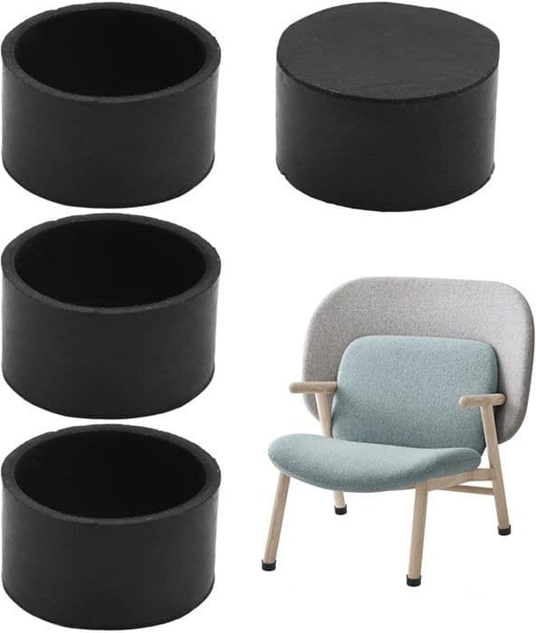 4 runde gummibeskyttelseshette for stolben - Diameter: 40 mm