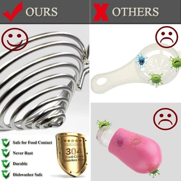 dele æggehvide separator rustfrit stål æggeblomme separator