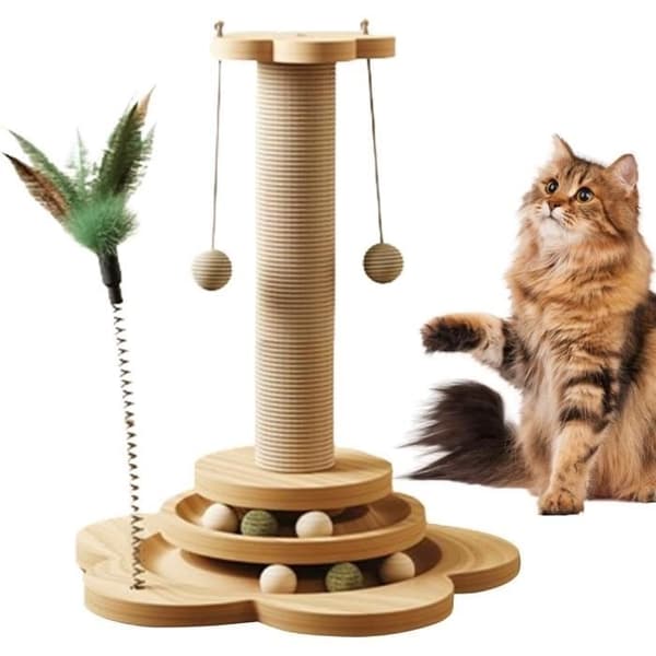 Klorebrett - 45 cm - Tre - Sisal - 4-i-1 kloretre