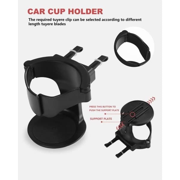 Bilkoppholder, 2-delte bilkoppholdere, justerbar bilkoppholder, med 3 luftventilklips