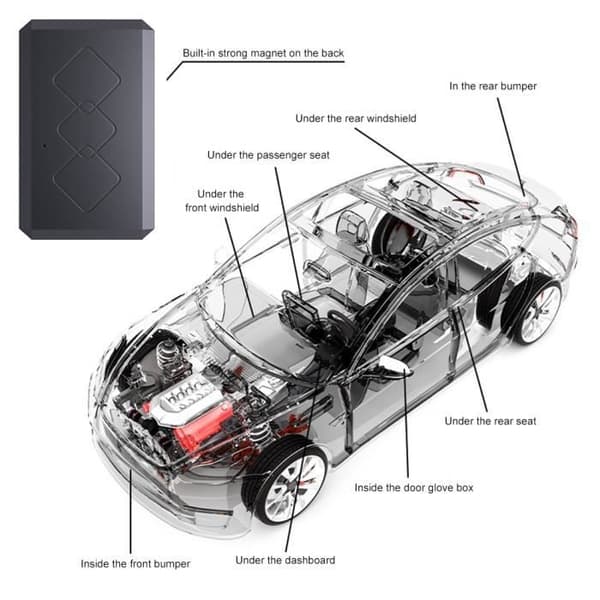 Mini GPS-tracker - GPS-tracker - Bil-GPS - For barn, eldre, kjæledyr, bil - 3000mAh
