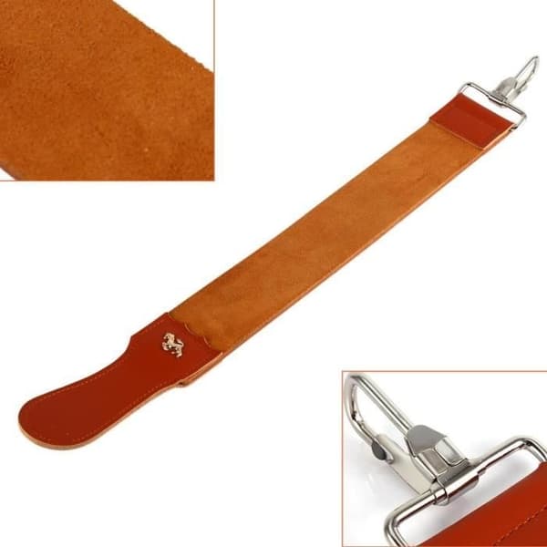 Ægte læder lige foldbar barberkniv barbersliber slibebælte