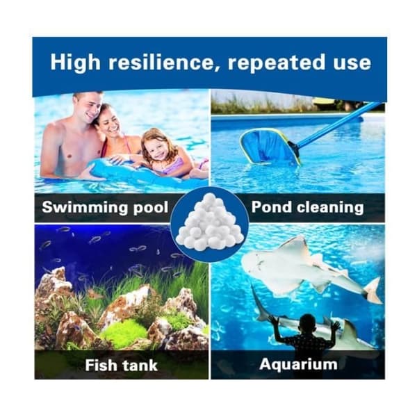Poolfilterbolde - 700g - Erstatter 25kg Sand - Hvid