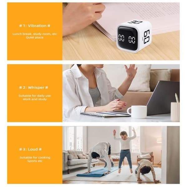 (Vit) Kökstimer - QINGQUE - LED Digital Timer - Vit - G-sensor - 500