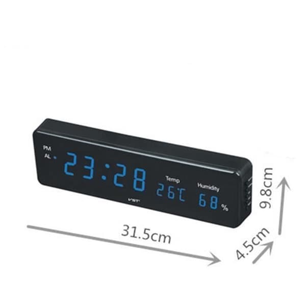 (Sort) Digitalur - VST-805S - Termometer og fugtighedsmåler - Rød