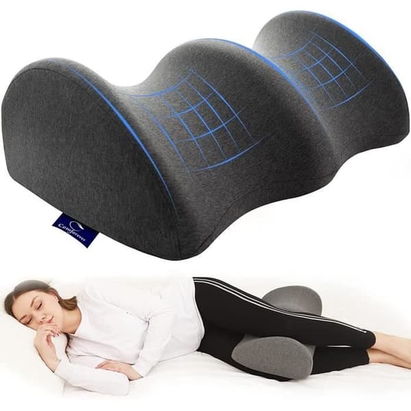 (Hvit) Komfortabel knepute for søvn under graviditet - Memory Foam-pute, medium fasthet, 49,7 x 28 x 14,4 cm