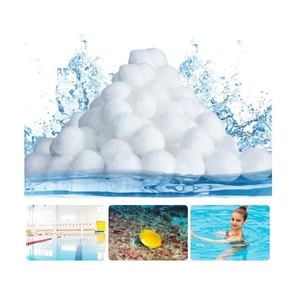 Poolfilterbollar - 700g - Ersätter 25kg sand - Vit