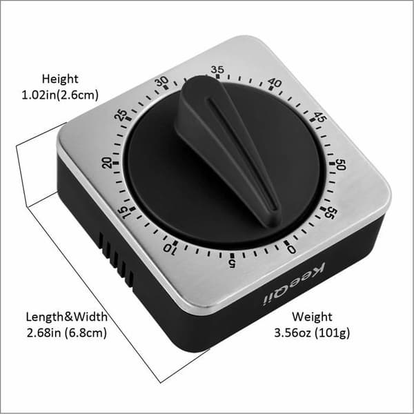 Kjøkkentimer, 60-minutters timer med 80 dB hørbar alarm, magnetisk nedtellingstimer (ny timer)