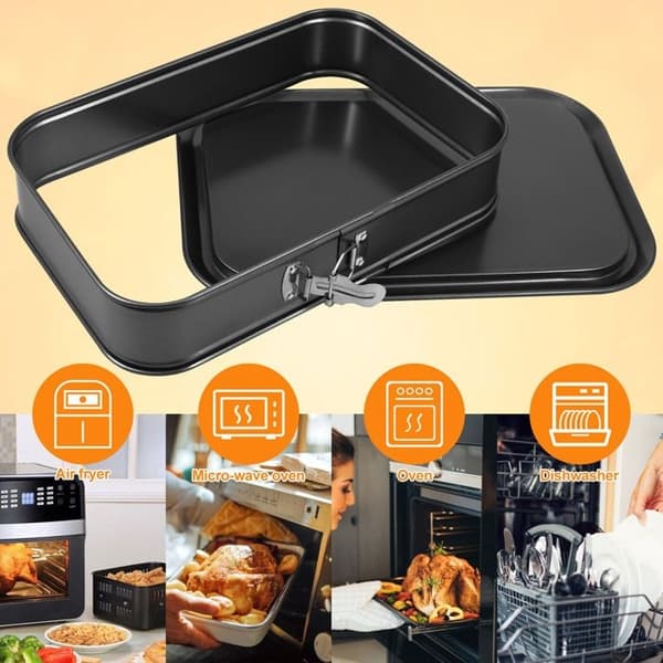 Springform med slippbelegg til ostekake, firkantet/rektangulær kakeform, Caho-Rectangle cake lock