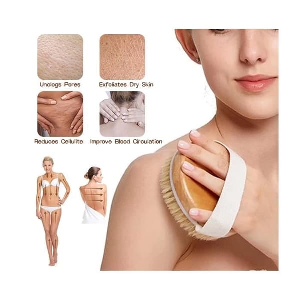 Massageborste - Kroppsborste - Stimulerar lymfcirkulationen - Exfolierar död hud - Unisex
