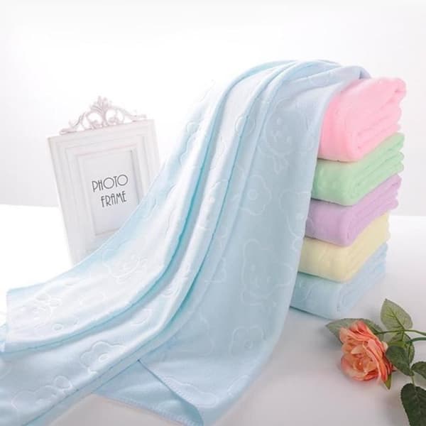 Sett med 5 jumbo-badehåndklær, solid polyester, hjem, treningsstudio, strand