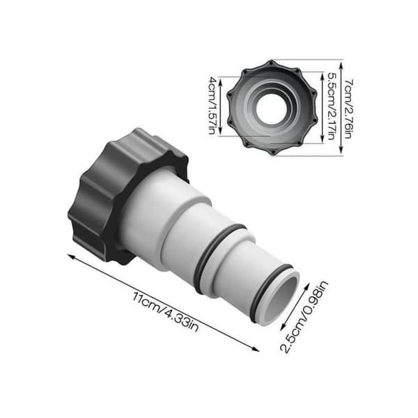 2 stk. svømmepoolslangeadapter, Intex svømmepooladapter, svømmepoolforbindelse, indendørs til 1,5 og 1,25 tilslutninger
