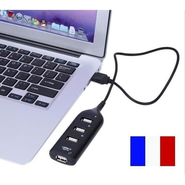 SIMPLISIM: 4-PORTERS MULTI-UTTAK MULTI-LADERHUB USB 2.0-KABEL FOR PC MAC NY