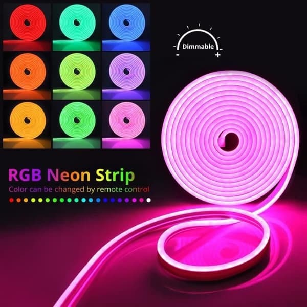 (Färgstark) LED-remsa - RGB - 2M - Silikon - Bluetooth - IP65 Vattentät