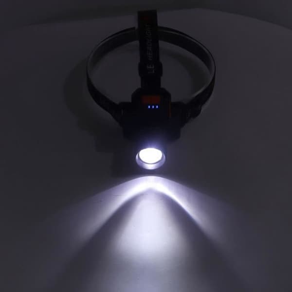 Hodelykt - EJ.LIFE - USB-oppladbar modell - 1500 lm - 2400 mAh - 3 lysmoduser