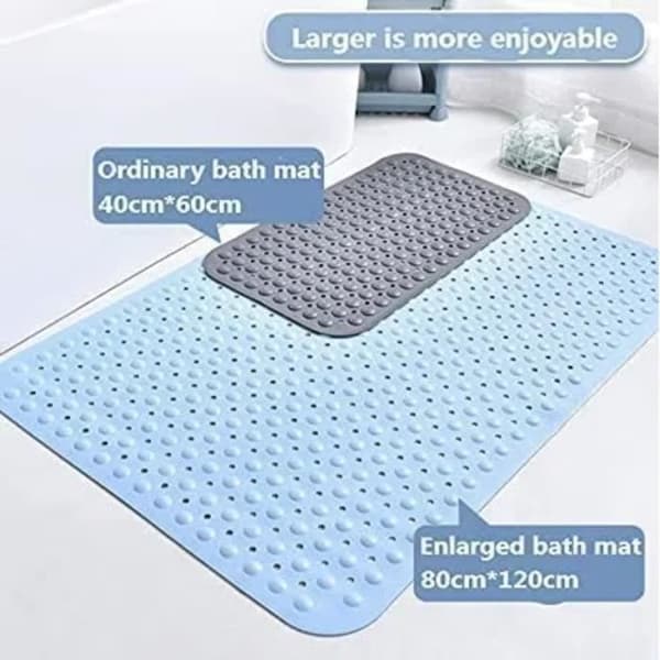 (grå)Sklisikker dusjmatte - Noname - 90 x 60 cm - Grå - PVC - Anti-mugg