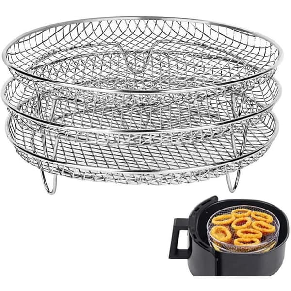 Stk. airfryer-stativ til, stabelbart airfryer-tilbehør, dehydratorbakke