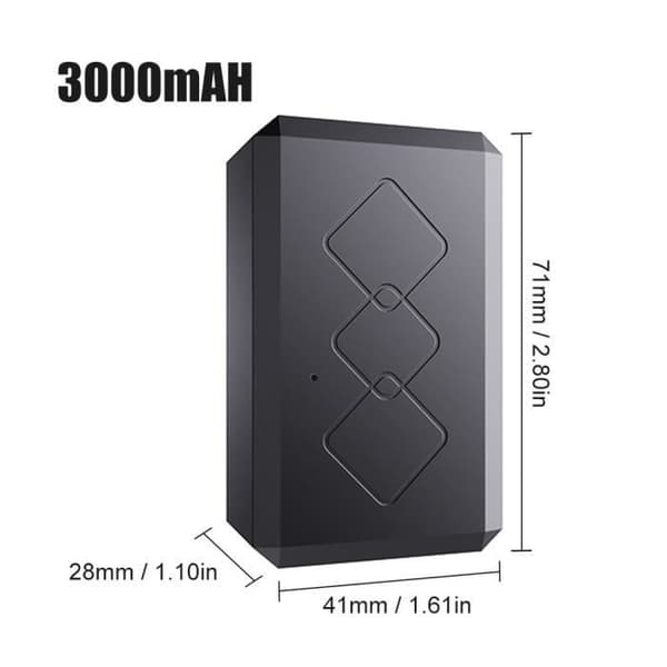 Mini GPS-tracker - GPS-tracker - Bil-GPS - For barn, eldre, kjæledyr, bil - 3000mAh