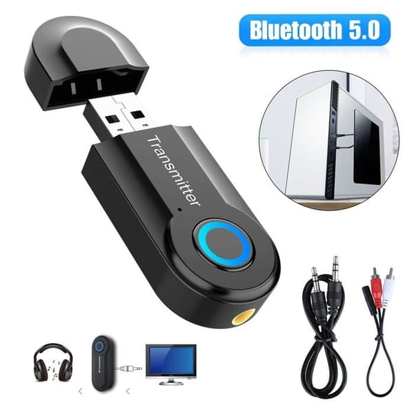 1 Bluetooth-sender og -mottaker, Bluetooth-sender for TV, trådløs Bluetooth-adapter for stemmegjengivelse