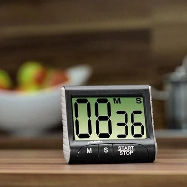 Digital kökstimer, nedräkning, extra stor display, stark magnetisk baksida och utdragbart