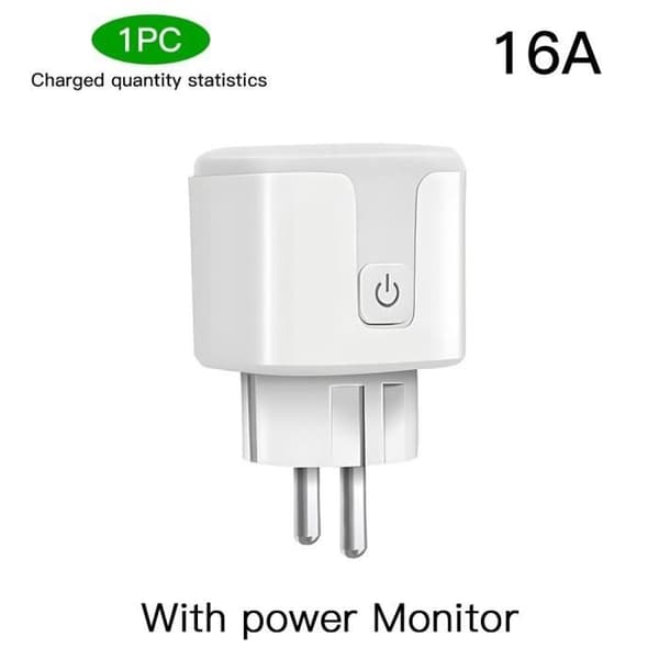 Tuya WiFi Smart Plug EU med strømovervåking, tidsfunksjon, stemmestyring - 16A ZN275250