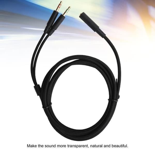 Tbest lydadapterkabel 2-i-1 hodetelefonlydkabeladapter passer til Kingston HyperX Cloud Stinger / Cloud Mix /