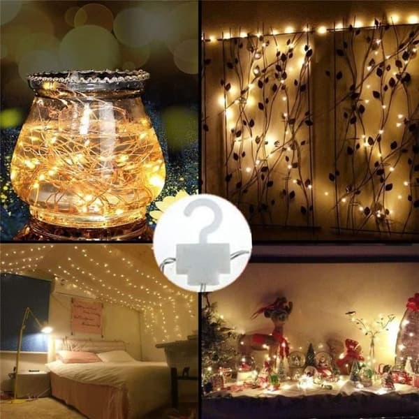 INNENDØRS LYS STRING 2M x 3M 200 LED Gardinlys med 8 lysmoduser Fedekorasjon Bryllup Jul