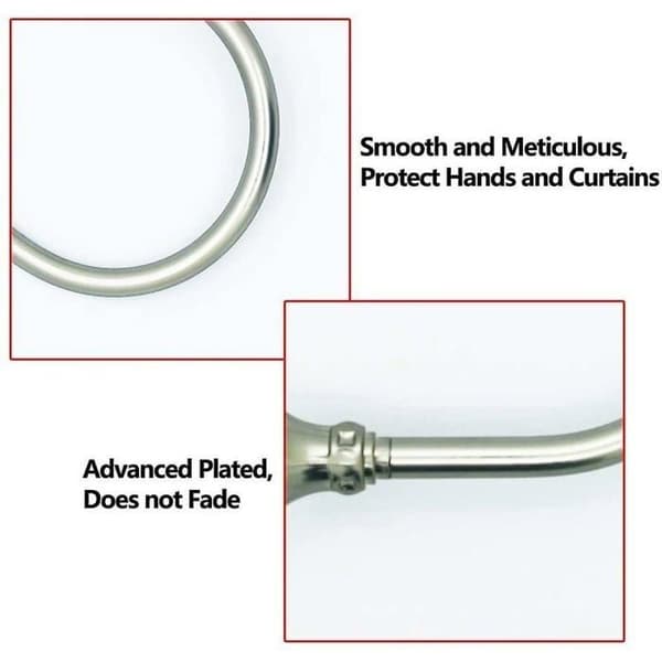 Metallkrokar för gardinfästen, väggkrokar, U-formade, 2-pack (silver)